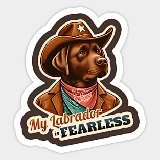 Cowboy Labrador Retriever Sticker